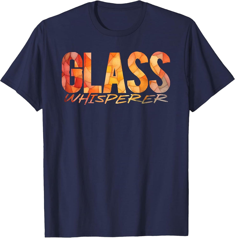 Stained Glass Artist & Mosaic Crafter, Glass Artisan T-Shirt - Navy Blue