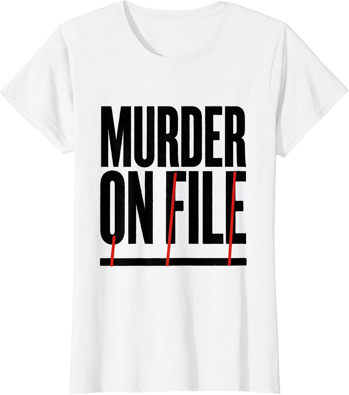 Murder On File Dark Humor Crow Raven Gothic Bird Lover T-Shirt - White