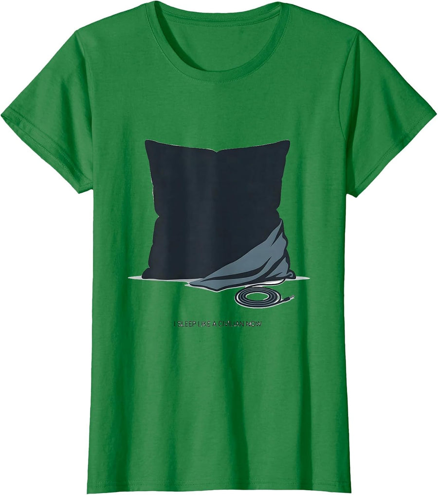 Women's I Sleep Like A Civilian Now Funny Police Officer Gift Law T-Shirt - Kelly Green