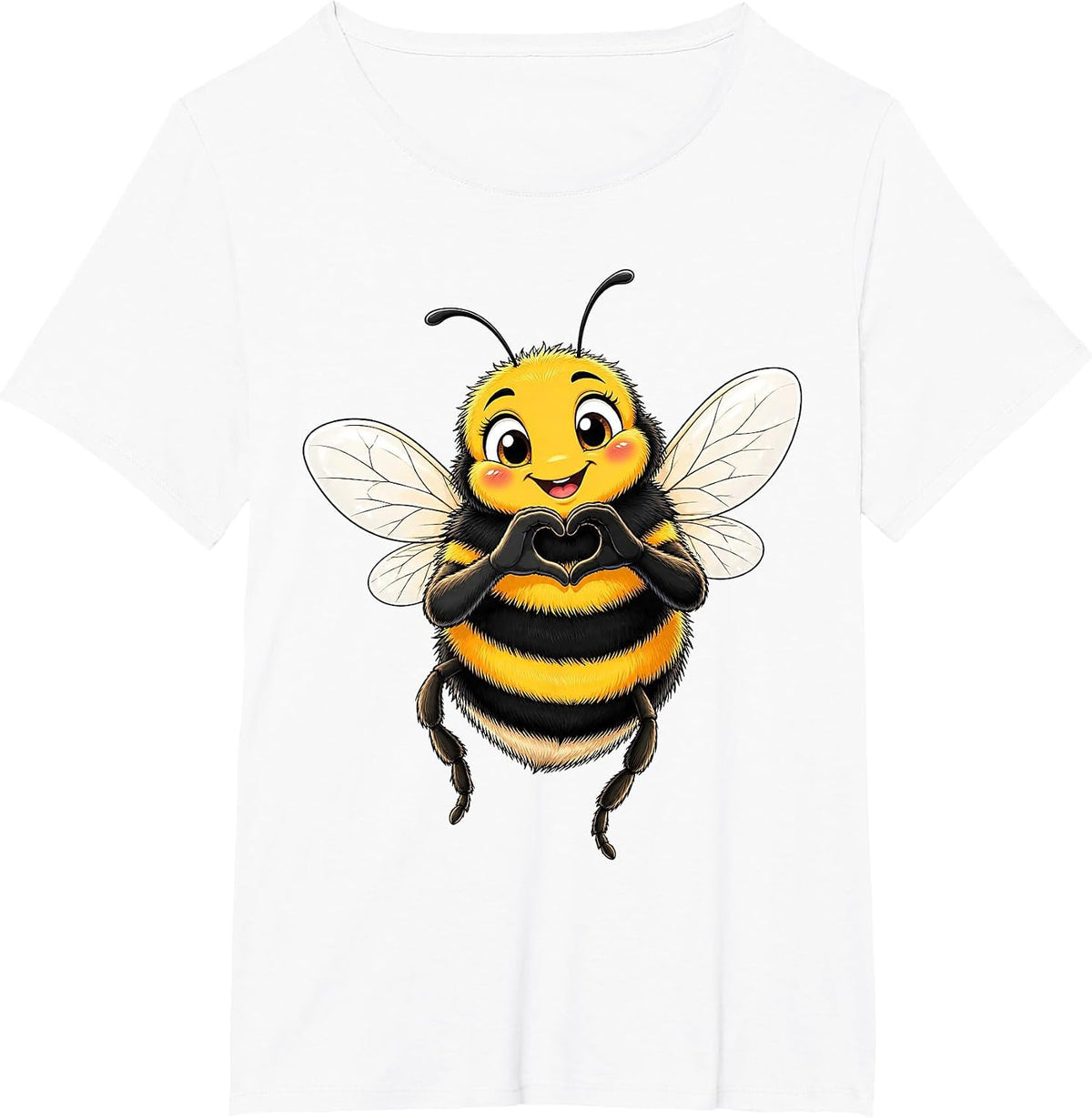 Bumblebee with Heart | Cute Bumblebee with Heart Symbol T-Shirt - White