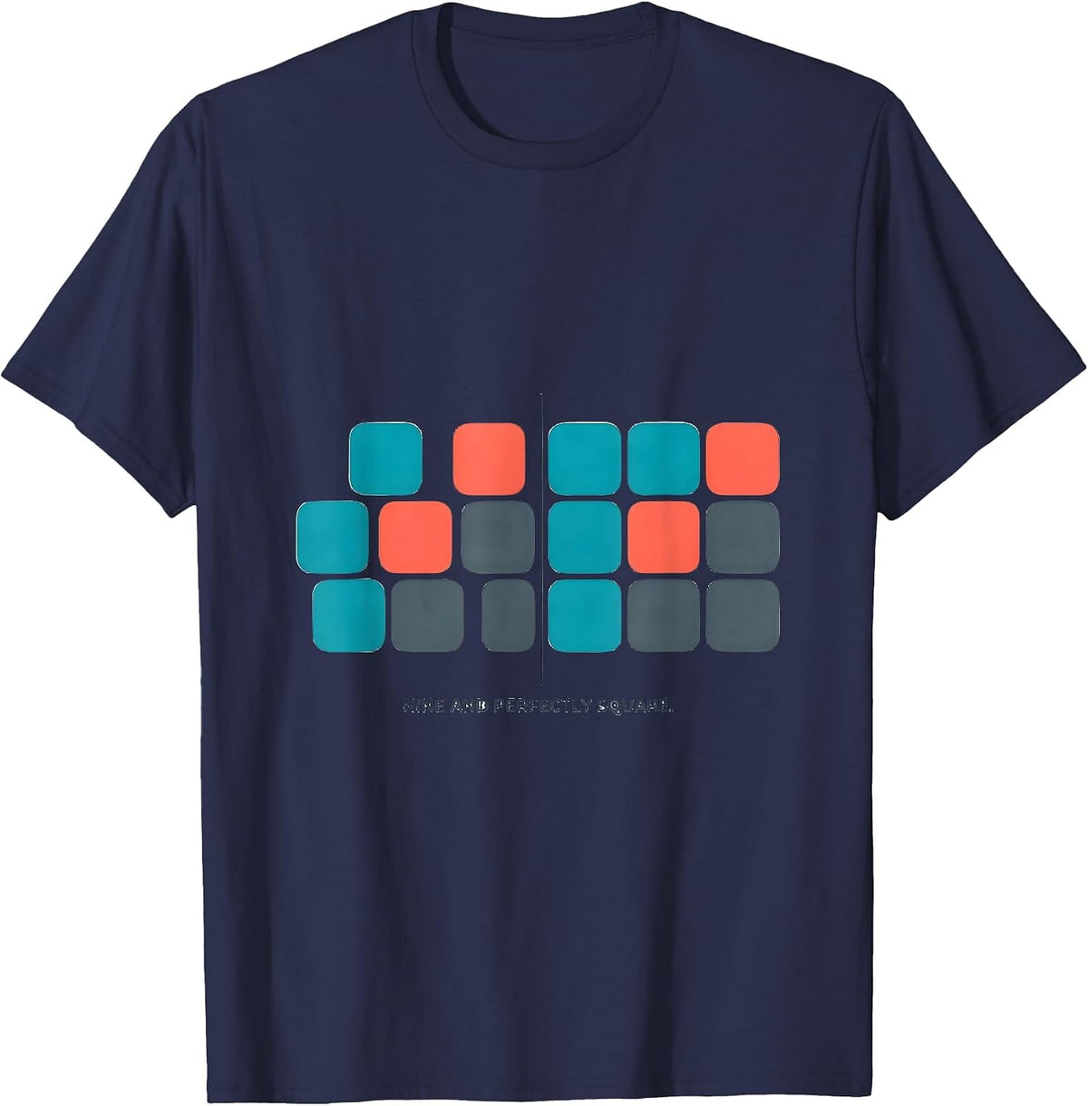 Men's Nine And Perfectly Square Math Nerd Birthday Gift for Kids T-Shirt - Navy Blue