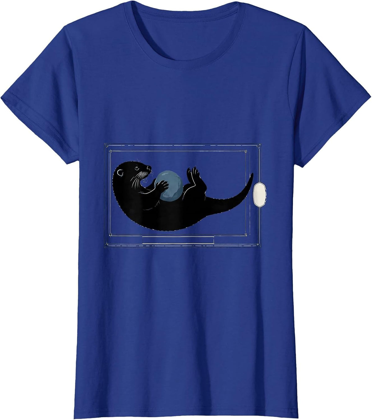 Women's Otter Silhouette Funny Otter Lover Gift For Kid Teens T-Shirt - Royal Blue
