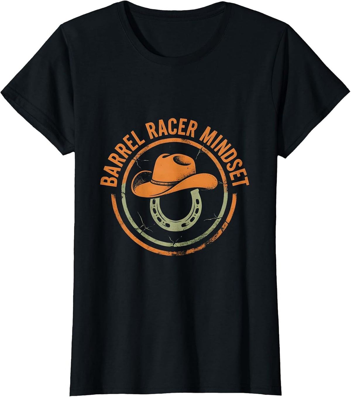 Barrel Racer Mindset Cowgirl Rodeo Design T-Shirt - Black