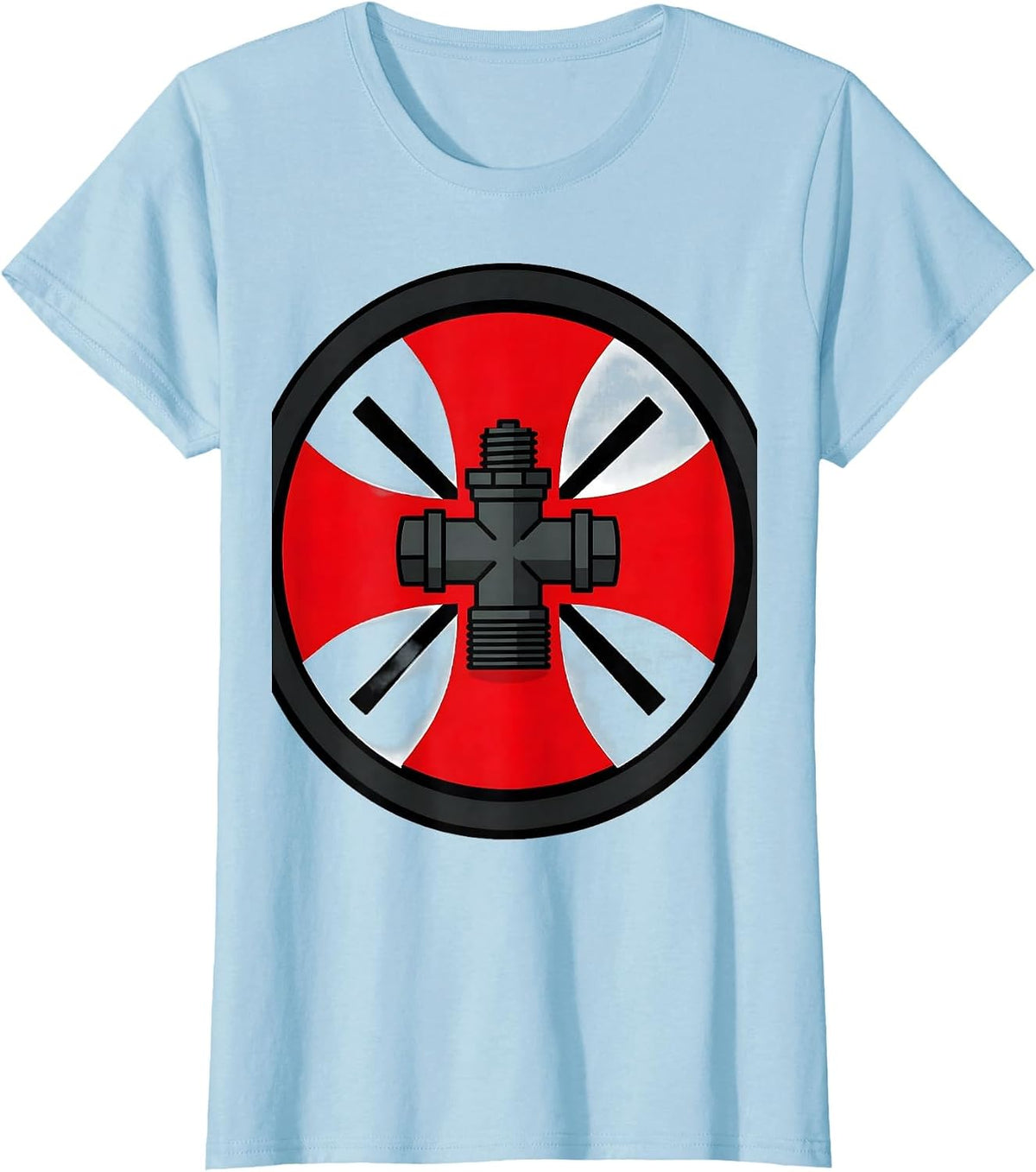 Women's Sealed Firefighter Badge Humor Fireman Gift T-Shirt - Baby Blue