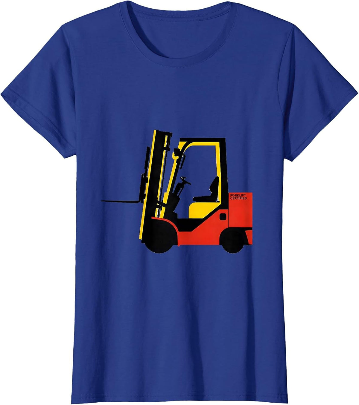 Women's Forklift Certified Bauhaus Modernist Construction Worker Gag T-Shirt - Royal Blue