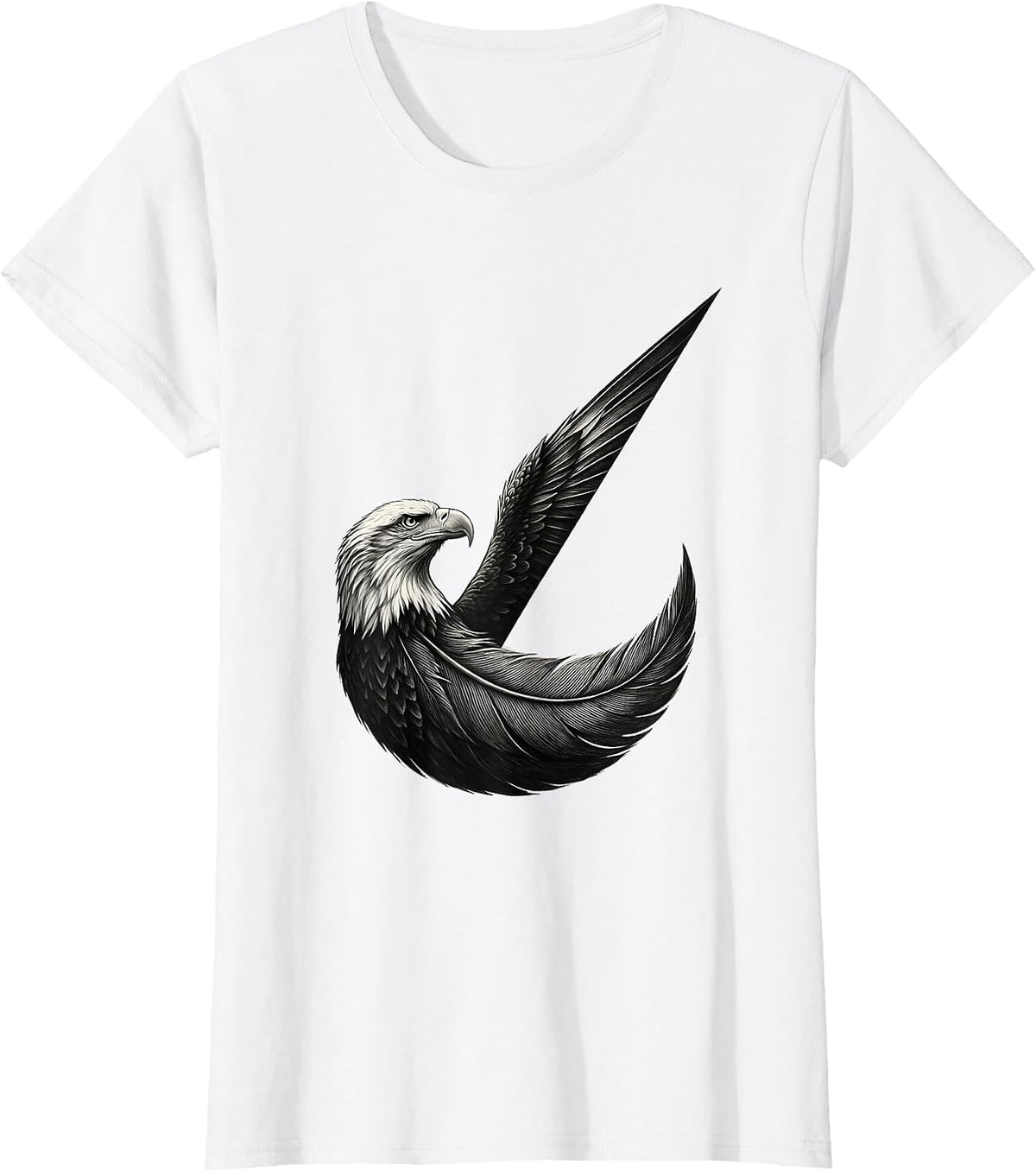 Bald Eagle Minimalist Mascot Pride Faith Gift T-Shirt - White