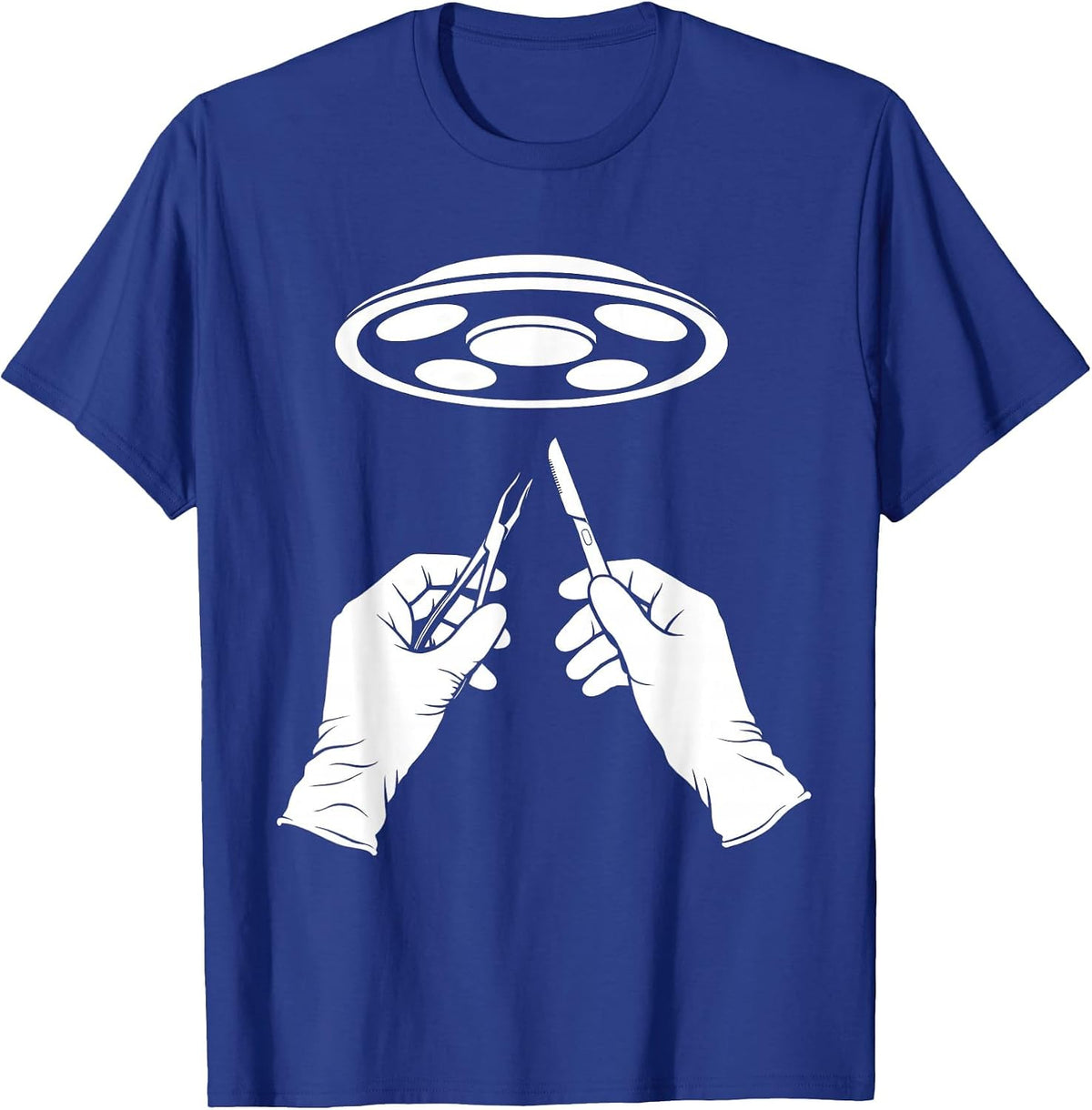 Surgeon Hands Operation Spotlight Emergency Tee T-Shirt - Royal Blue