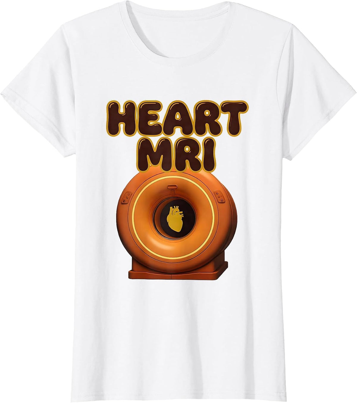 Women's Heart MRI Retro 70s Radiology Tech Valentine Skeleton Humor T-Shirt - White