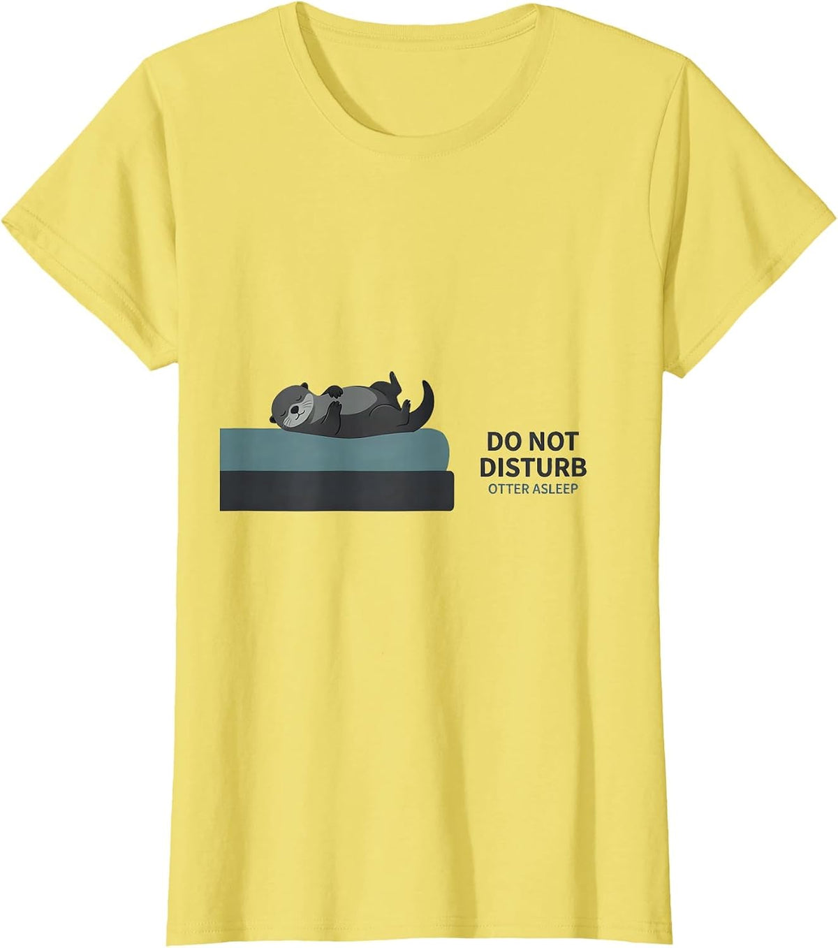 Do Not Disturb Otter Asleep Funny Animal Lover Sleep Humor T-Shirt - Lemon Yellow