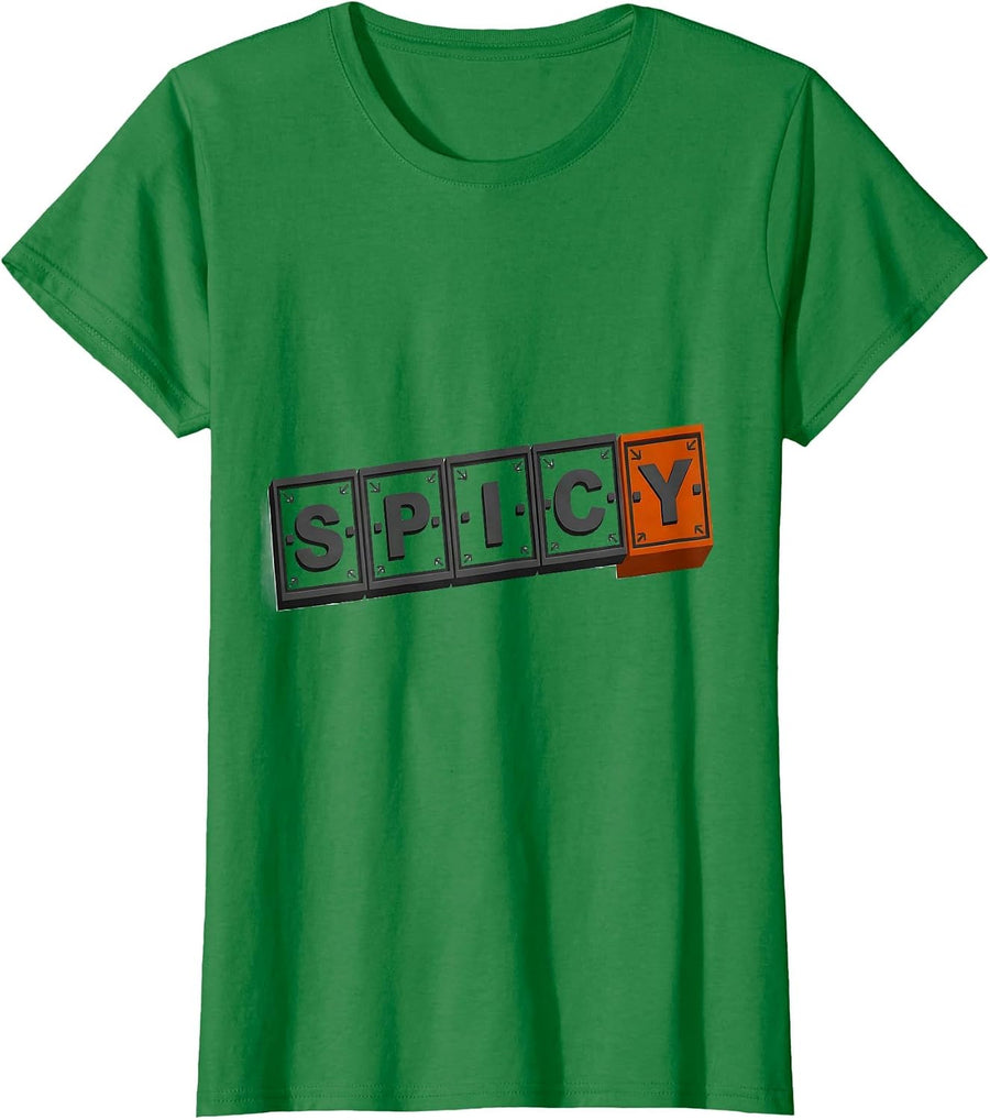 Women's SPICY Funny Chemistry Periodic Table Science Pun Humor T-Shirt - Kelly Green