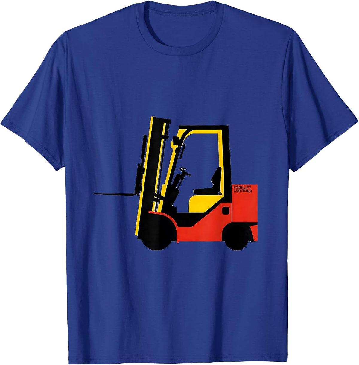 Men's Forklift Certified Bauhaus Modernist Construction Worker Gag T-Shirt - Royal Blue