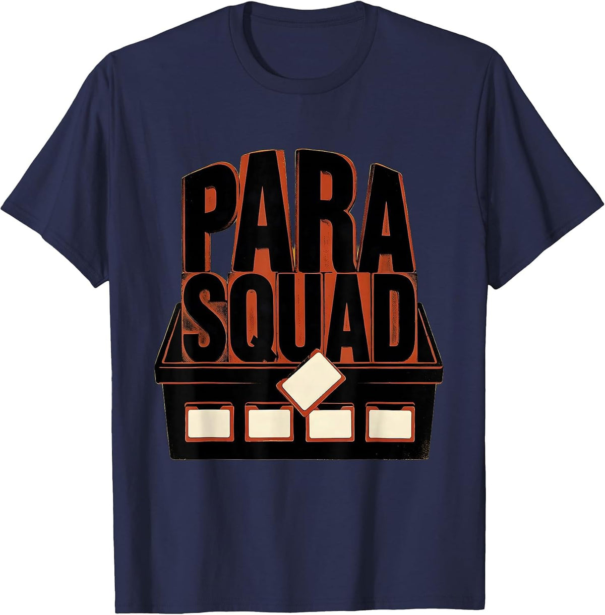 Para Squad Paraprofessional Teacher Appreciation Back T-Shirt - Navy Blue
