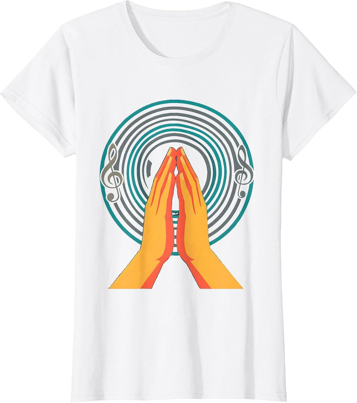 Music Teacher Clapping Hands Sound Wave Graphic T-Shirt - White