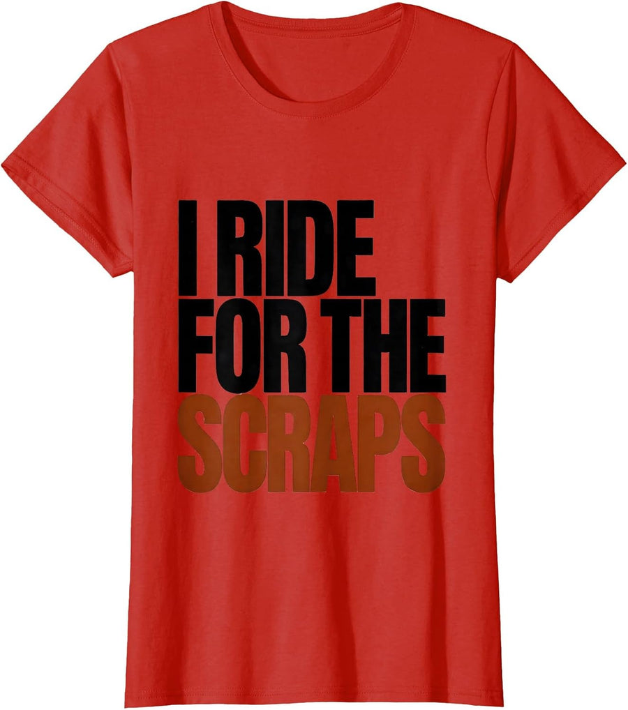 Women's I Ride For The Scraps Funny Raccoon Trash Panda Meme Humor T-Shirt - Red