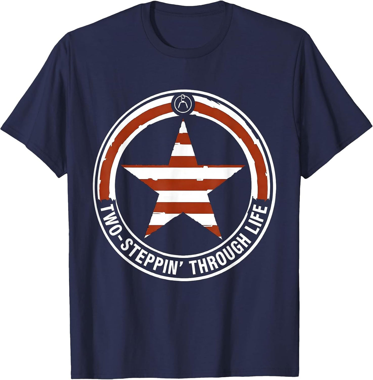 Men's Two-Steppin' Through Life Texas Dance Design T-Shirt - Navy Blue