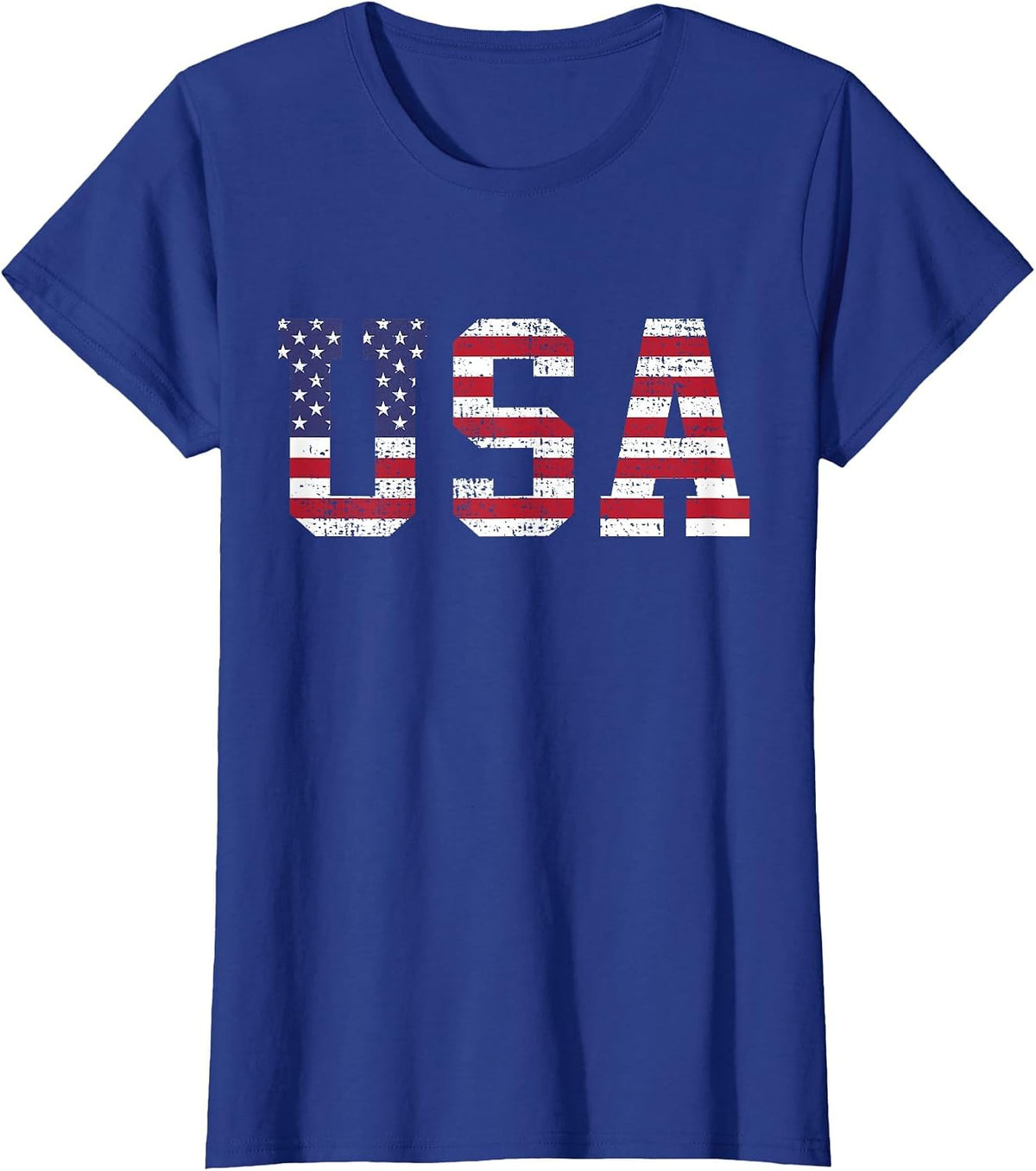 USA American Flag 4th of July T-Shirt - Royal Blue