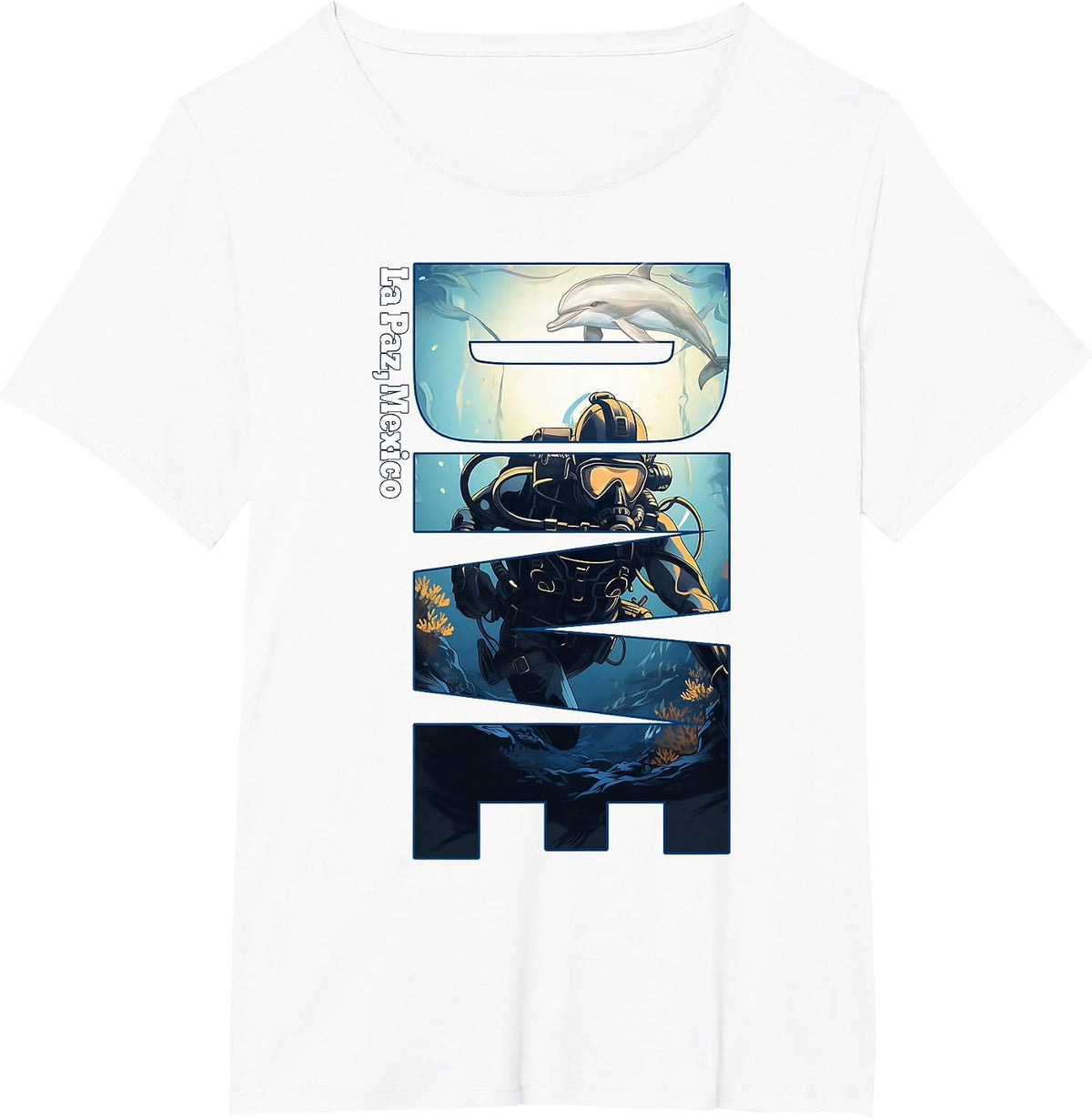 Dive La Paz Scuba Diving Snorkeling T-Shirt - White