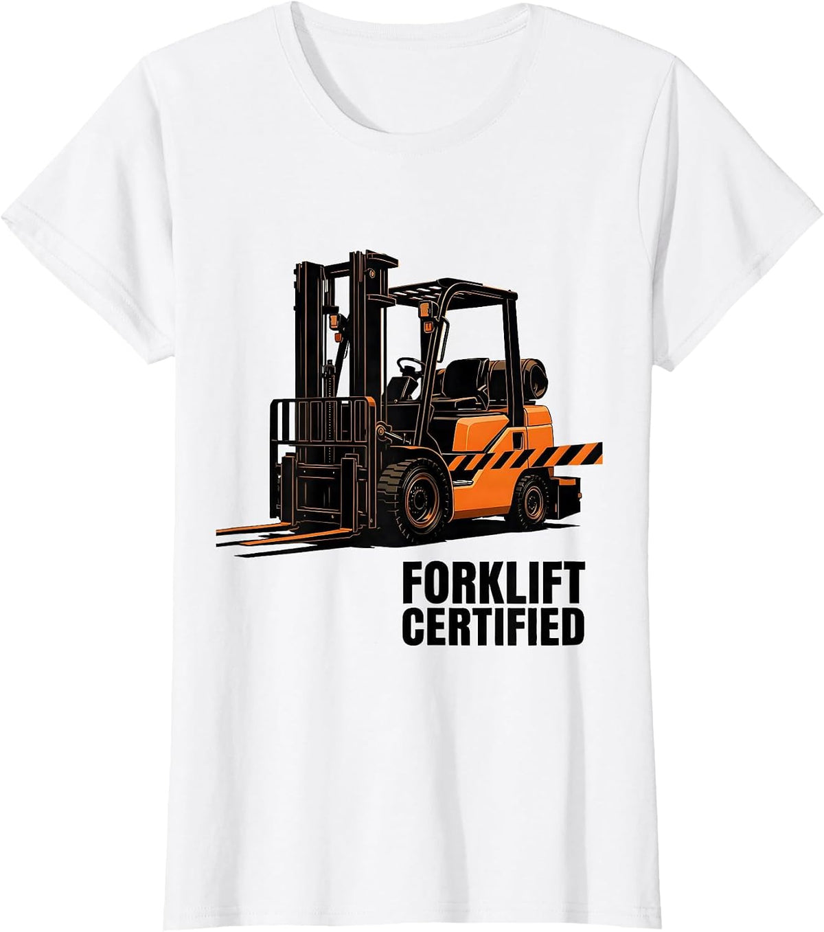 Forklift Certified Brutalist Graphic Construction Worker T-Shirt - White