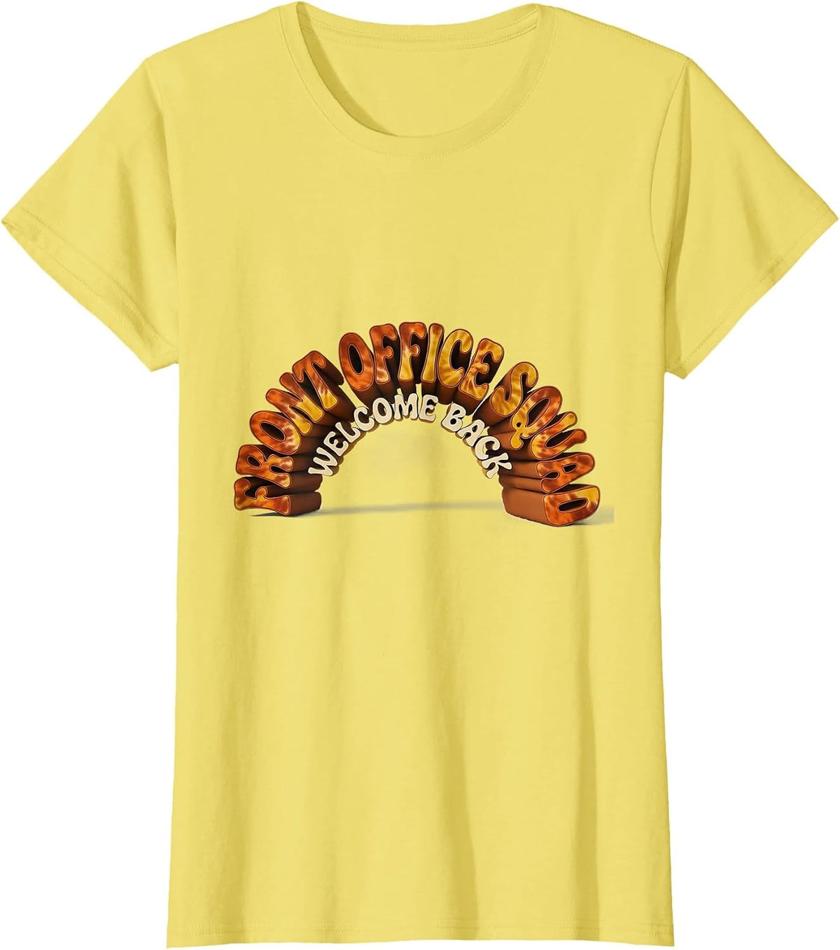 Welcome Back Front Office Squad Retro 70s Tie Dye Staff T-Shirt - Lemon Yellow
