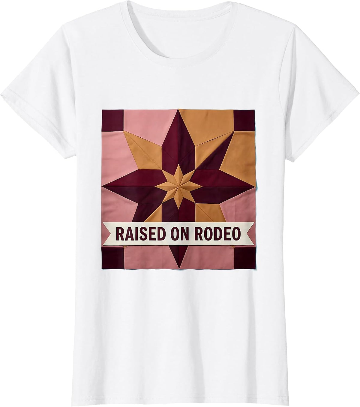 Raised on Rodeo Cowgirl Design T-Shirt - White