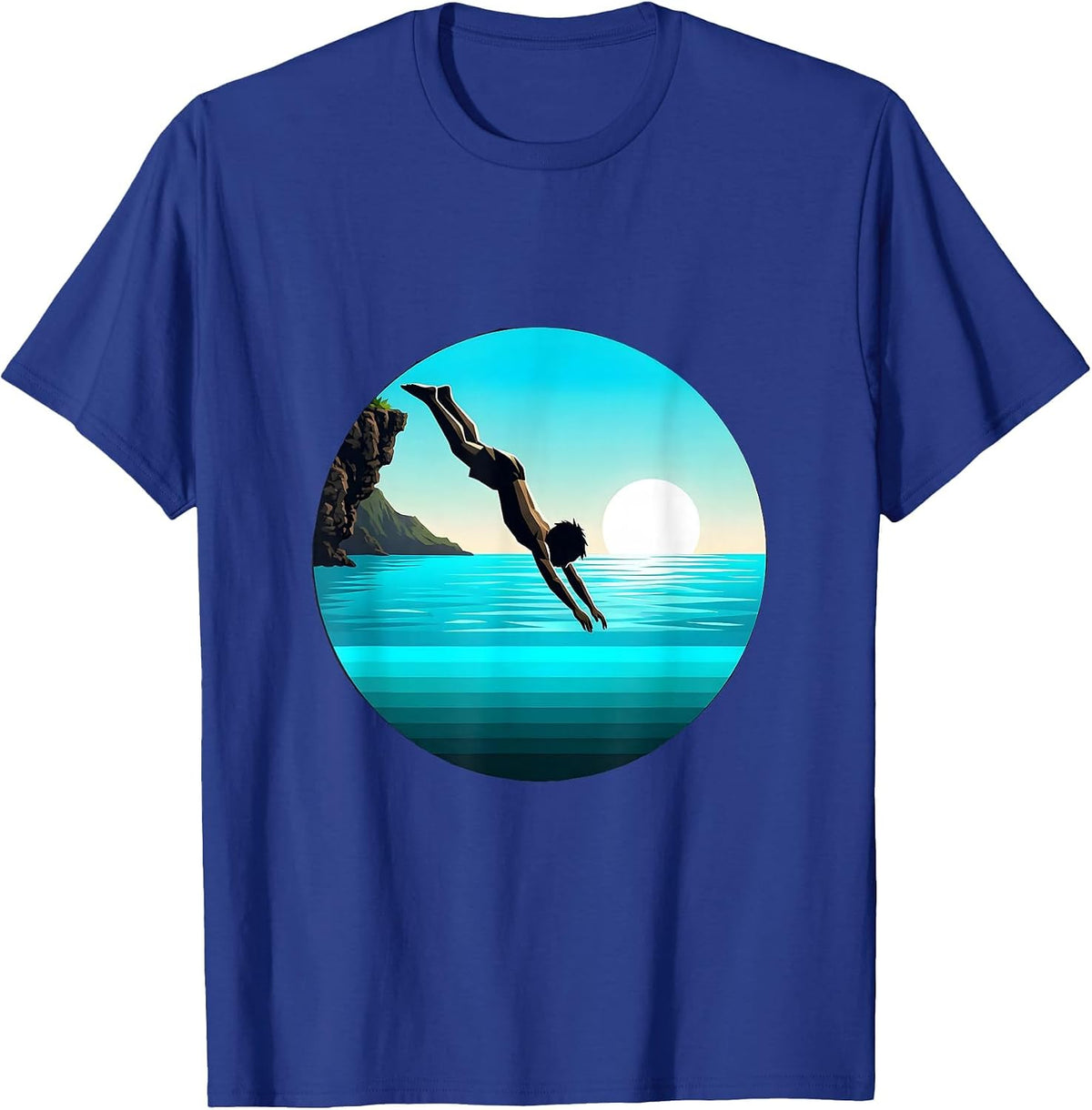 Hawaiian Kid Diving Into Turquoise Lagoon T-Shirt - Royal Blue
