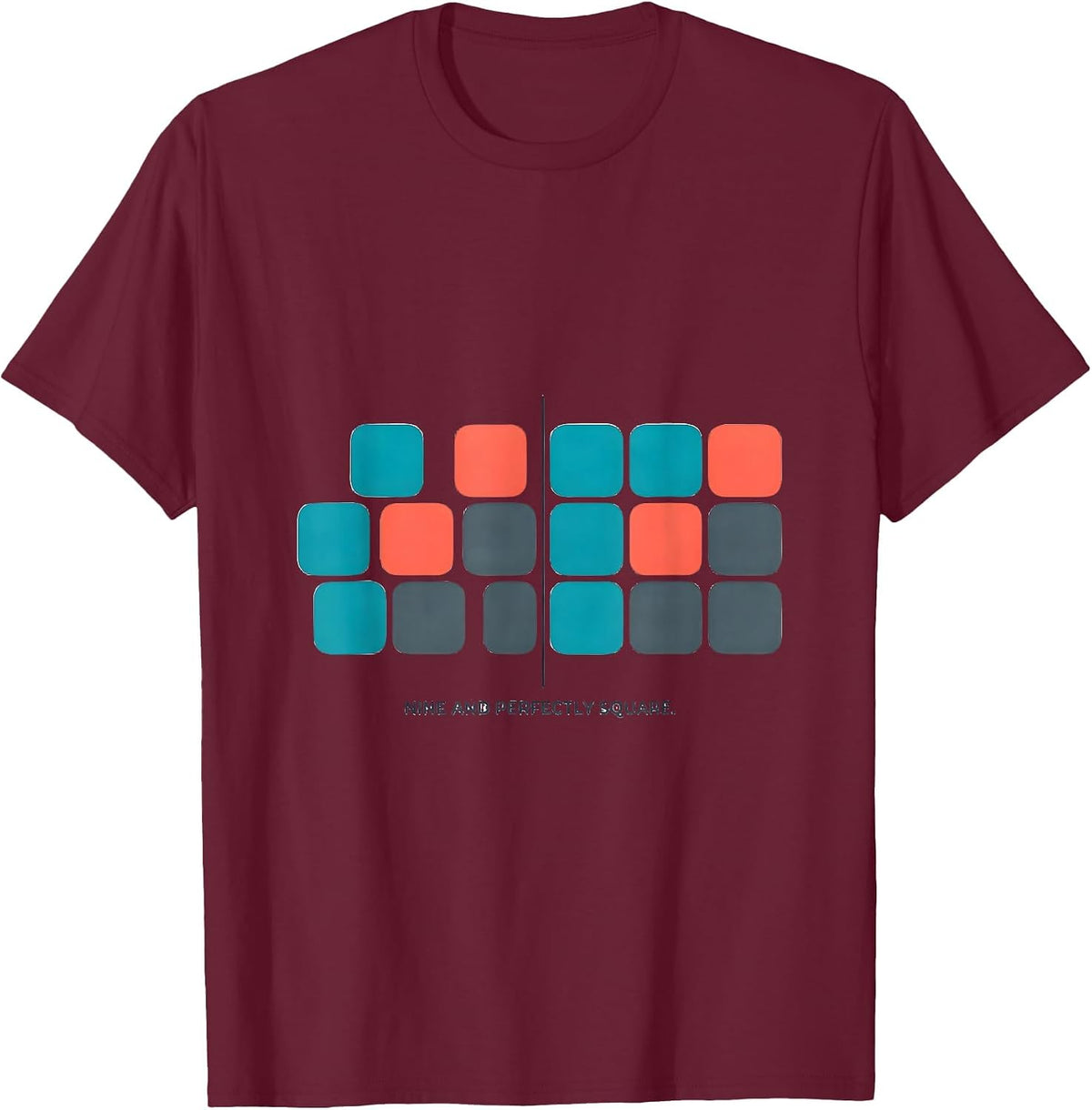 Men's Nine And Perfectly Square Math Nerd Birthday Gift for Kids T-Shirt - Burgundy
