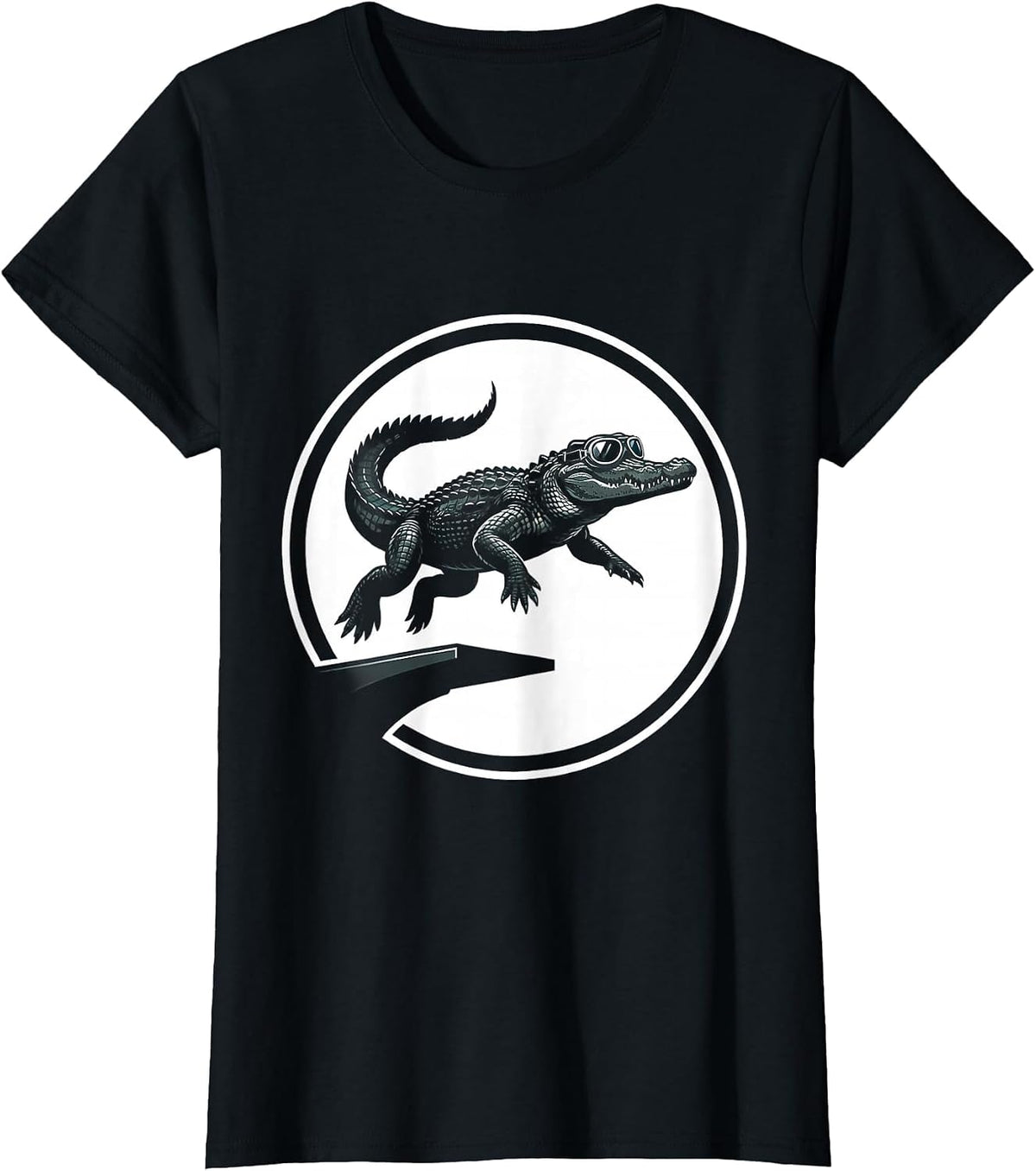 Later Gator Diving Board Pilot Alligator T-Shirt - Black