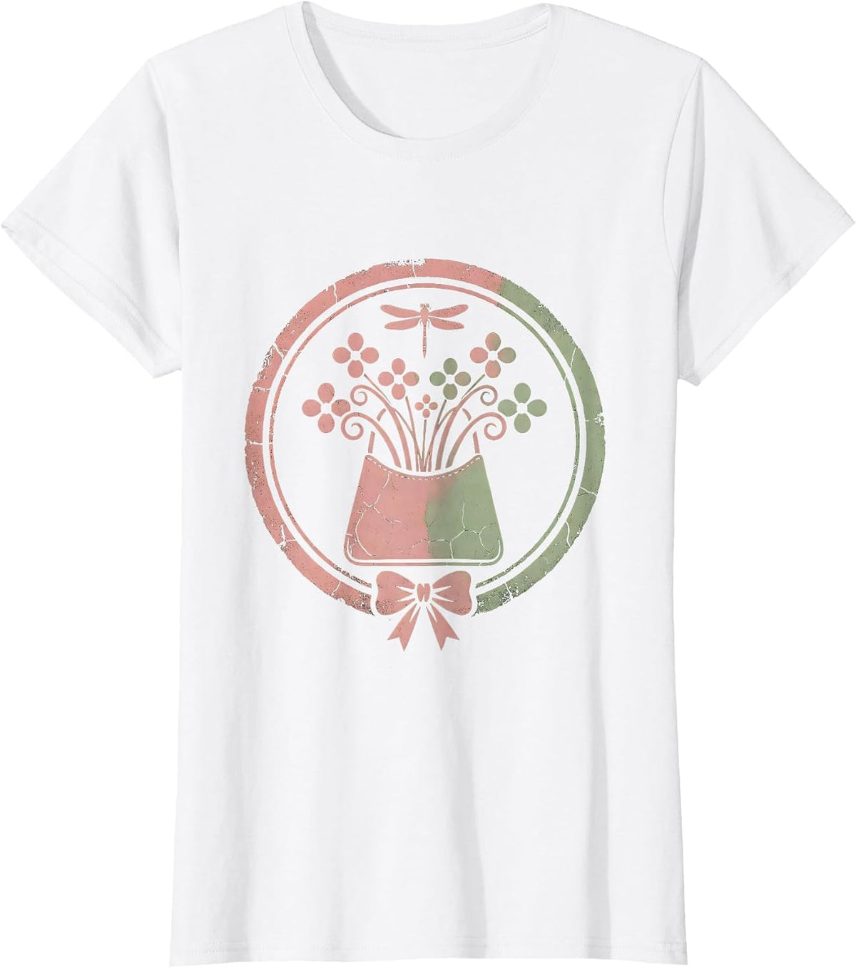 Chic Floral Handbag Graphic Tee - Gigi Design T-Shirt - White