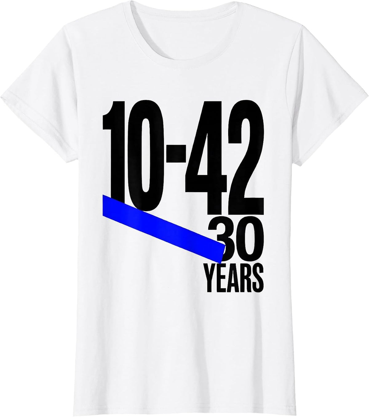 10-42 // 30 YEARS Thin Blue Line Police Support Officer T-Shirt - White