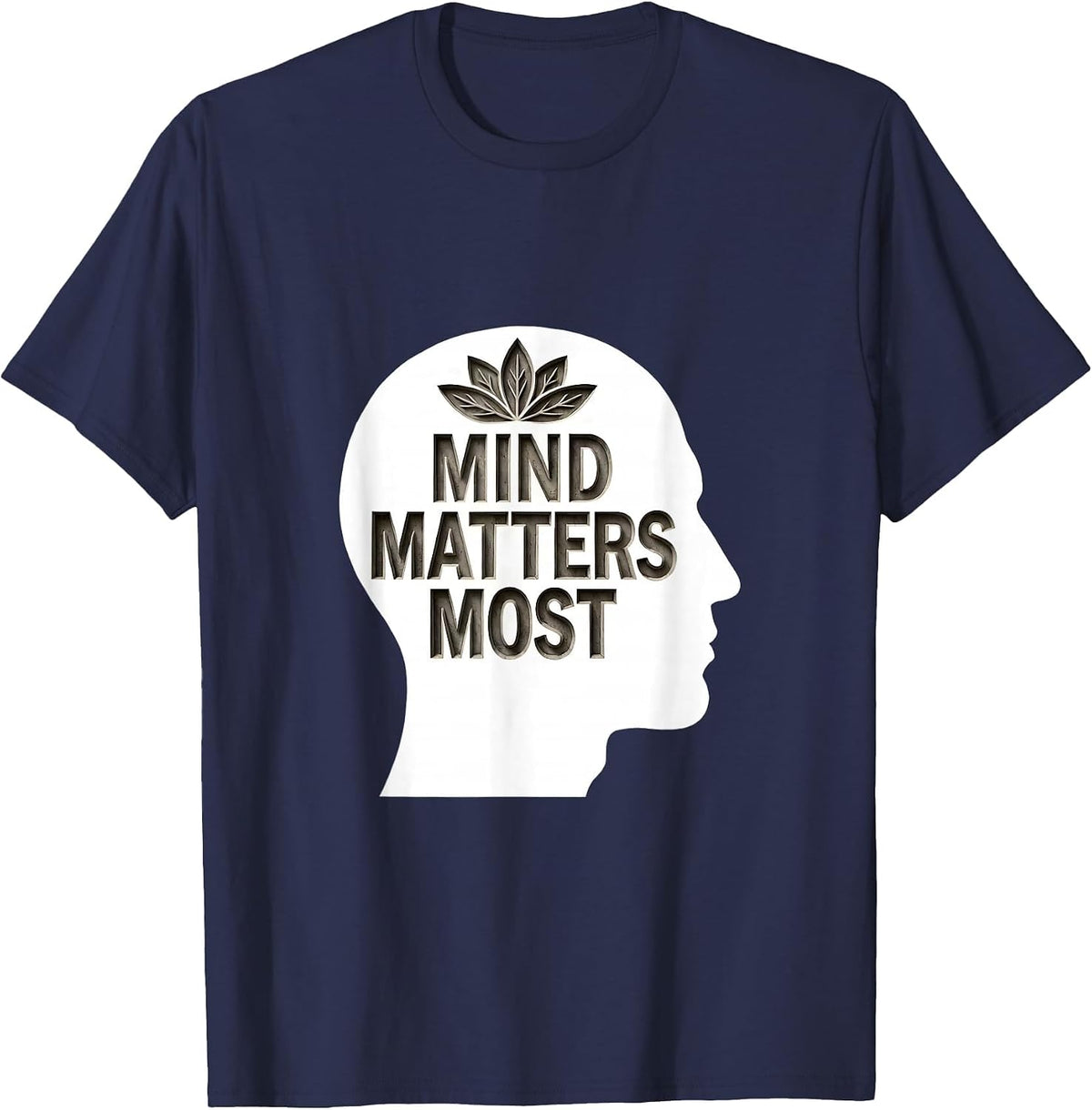 Men's Mind Matters Most Mental Health Awareness Design T-Shirt - Navy Blue