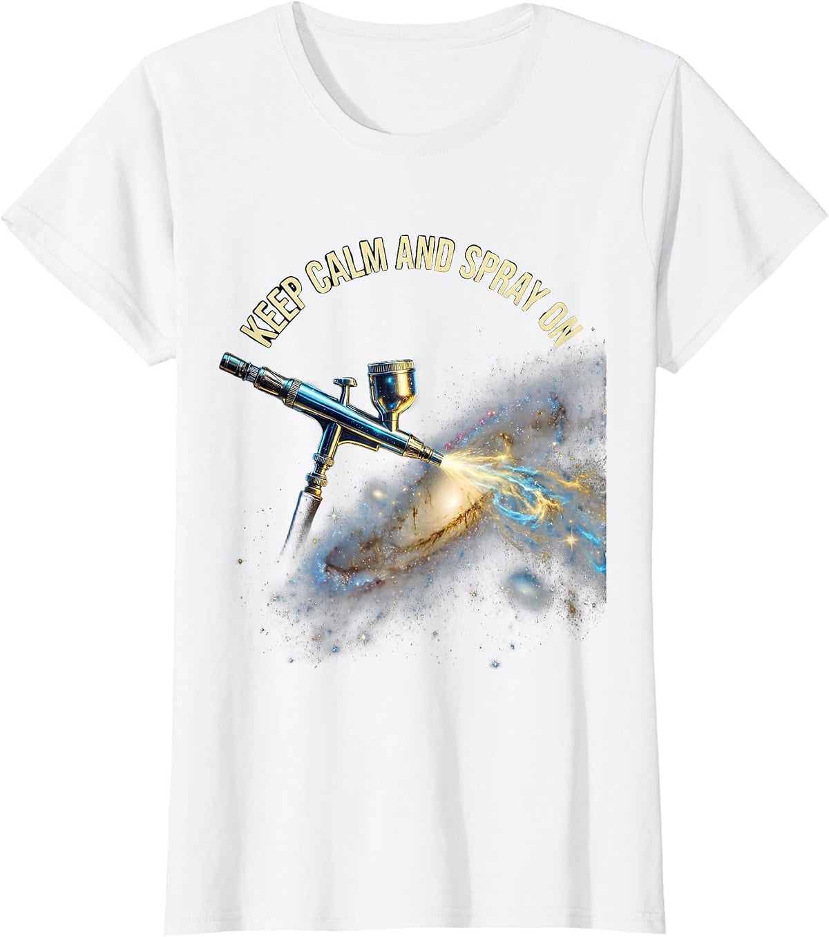 Keep Calm and Spray On Airbrush Art Design T-Shirt - White