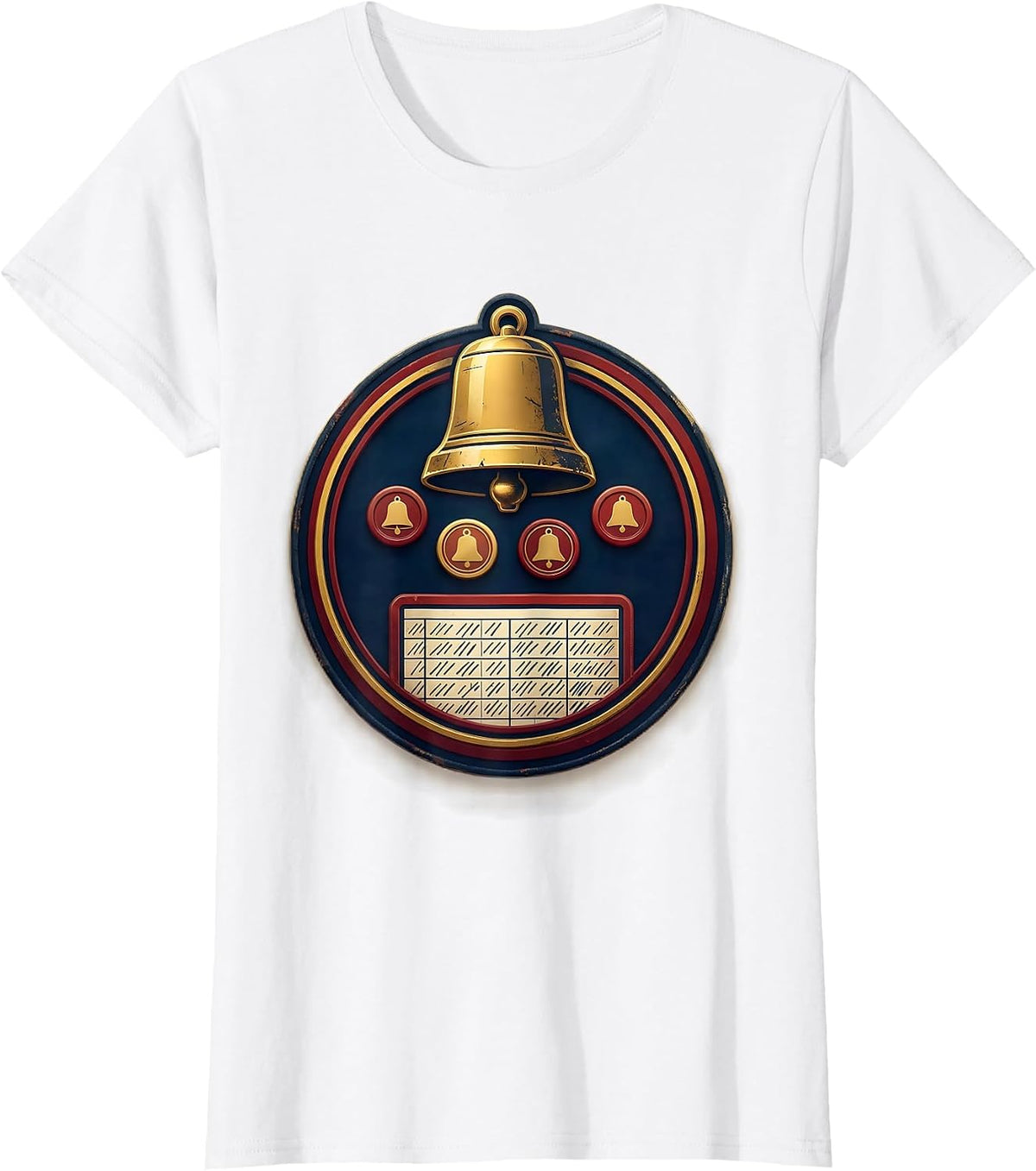 Host Bell Game Night Badge Family Trivia Crew T-Shirt - White