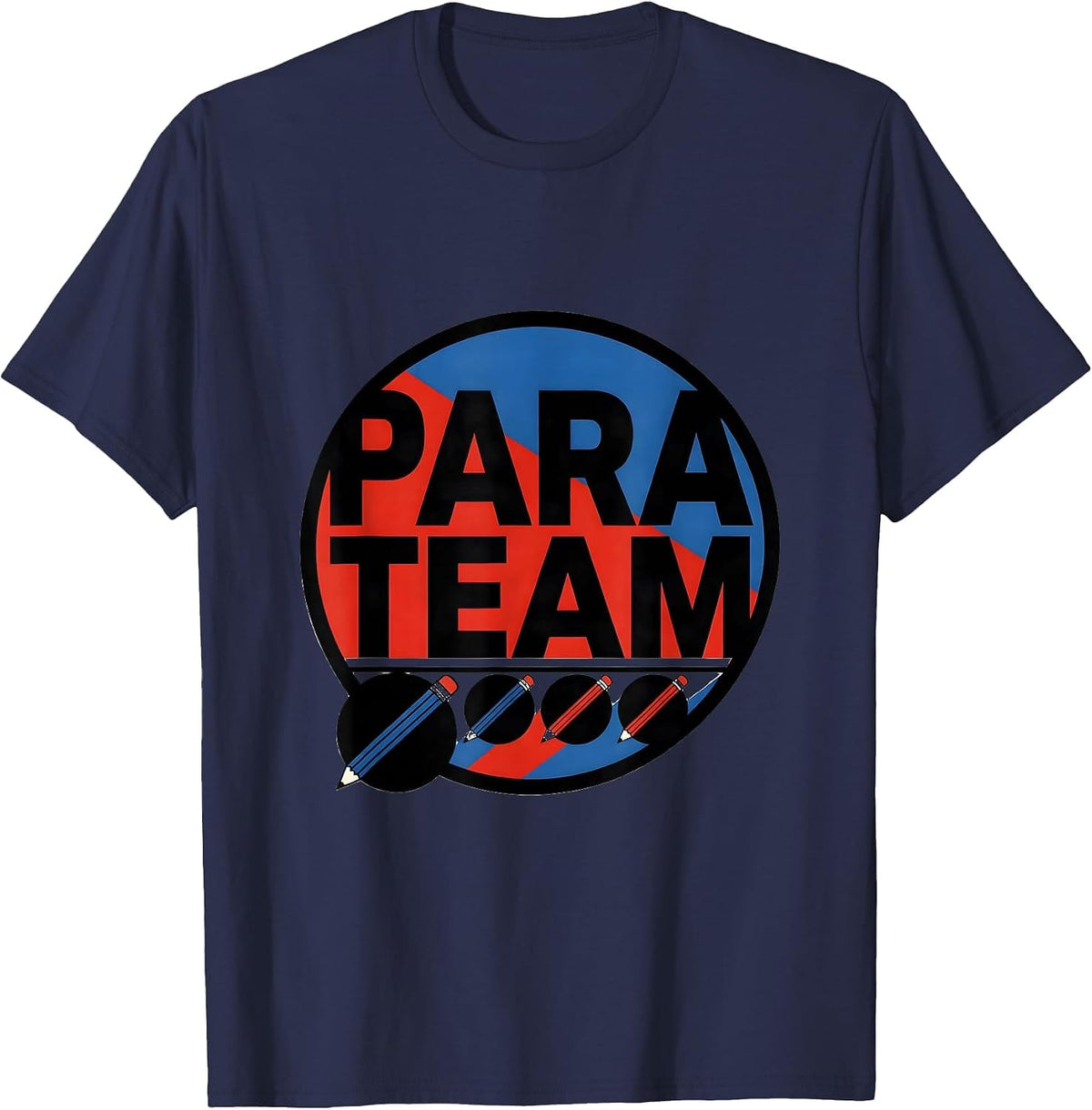Men's Para Team Bauhaus Modernist Teacher Appreciation T-Shirt - Navy Blue
