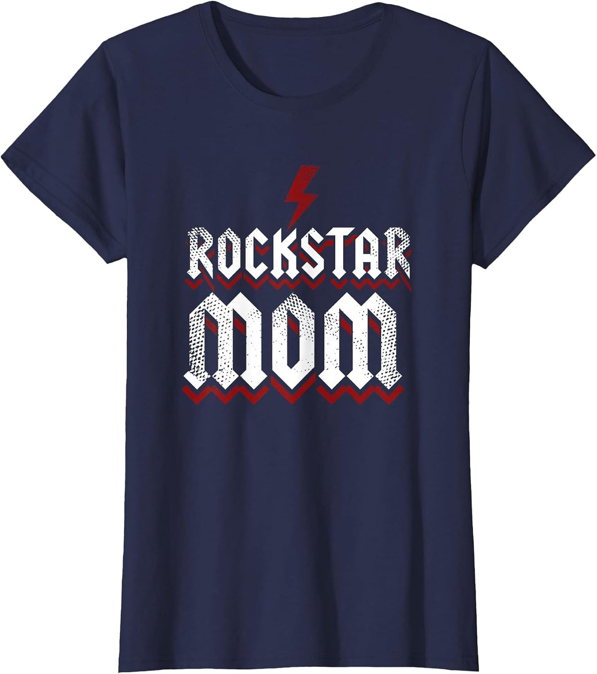 Rockstar Mom Funny Hard Rock Music Mommy T-Shirt - Navy Blue