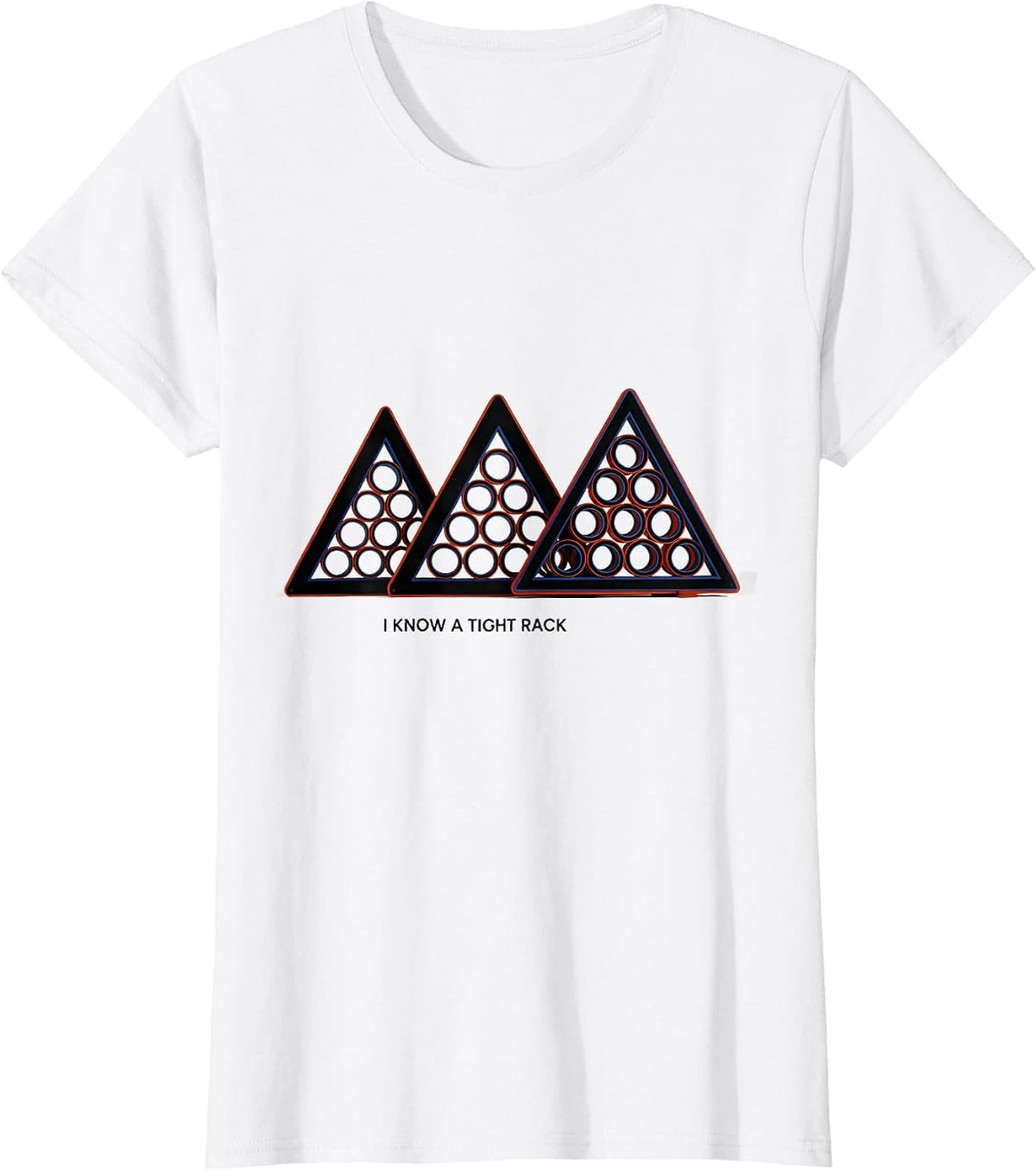 I Know A Tight Rack Funny Billiards Pool Player Humor T-Shirt, Women, White, X-Large - As Pictured