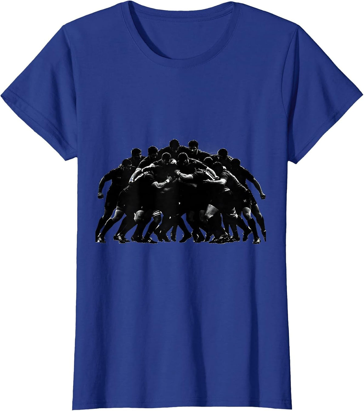 Women's Rugby Forwards Pack Clash Graphic Design T-Shirt - Royal Blue