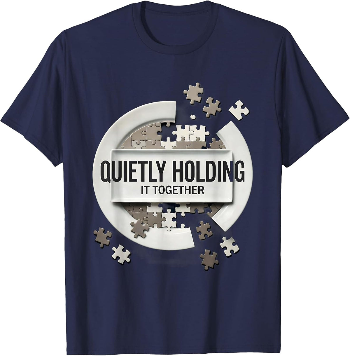 Quietly Holding It Together Paraprofessional Design T-Shirt - Navy Blue