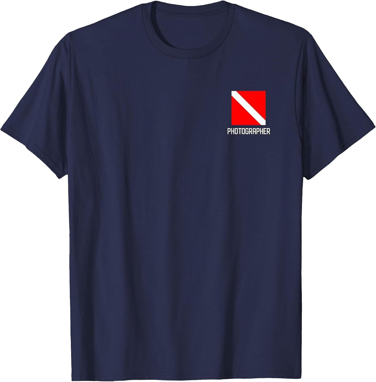 Scuba Dive Flag Underwater Photographer Divemasters Diver T-Shirt - Navy Blue