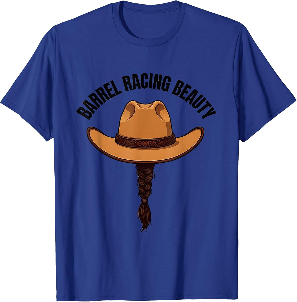 Barrel Racing Beauty Cowgirl Design T-Shirt - Royal Blue