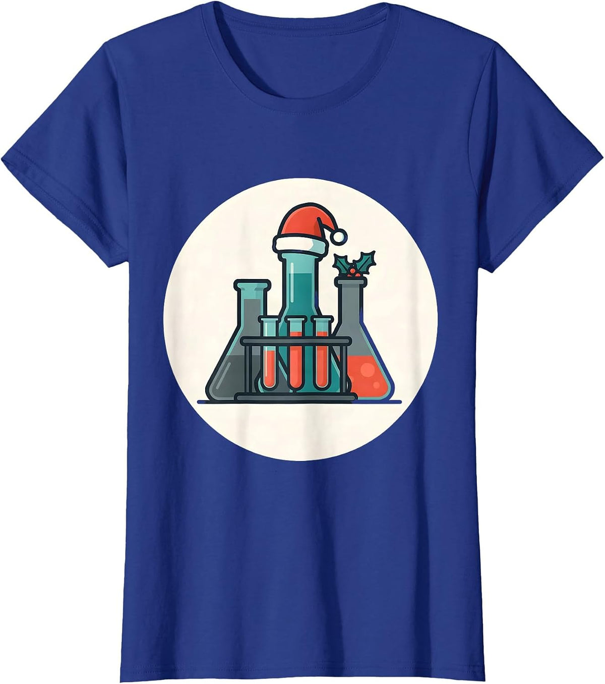 Women's Lab Tech Christmas Squad Funny Pharmacy Technician Badge T-Shirt - Royal Blue