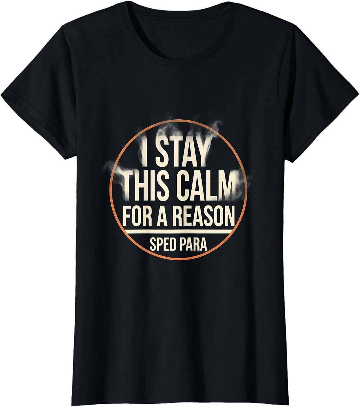 I Stay This Calm For A Reason SPED Para Teacher Halloween T-Shirt - Black