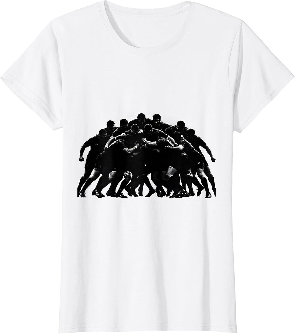 Women's Rugby Forwards Pack Clash Graphic Design T-Shirt - White
