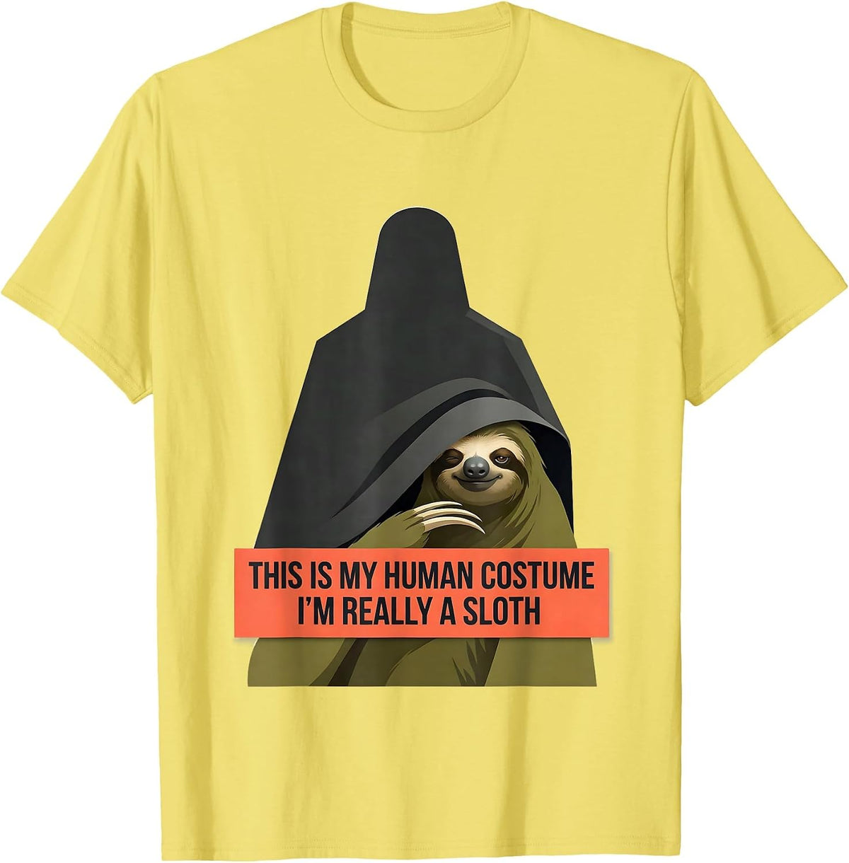 Men's This Is My Human Costume I'm Really A Sloth Funny T-Shirt - Lemon Yellow