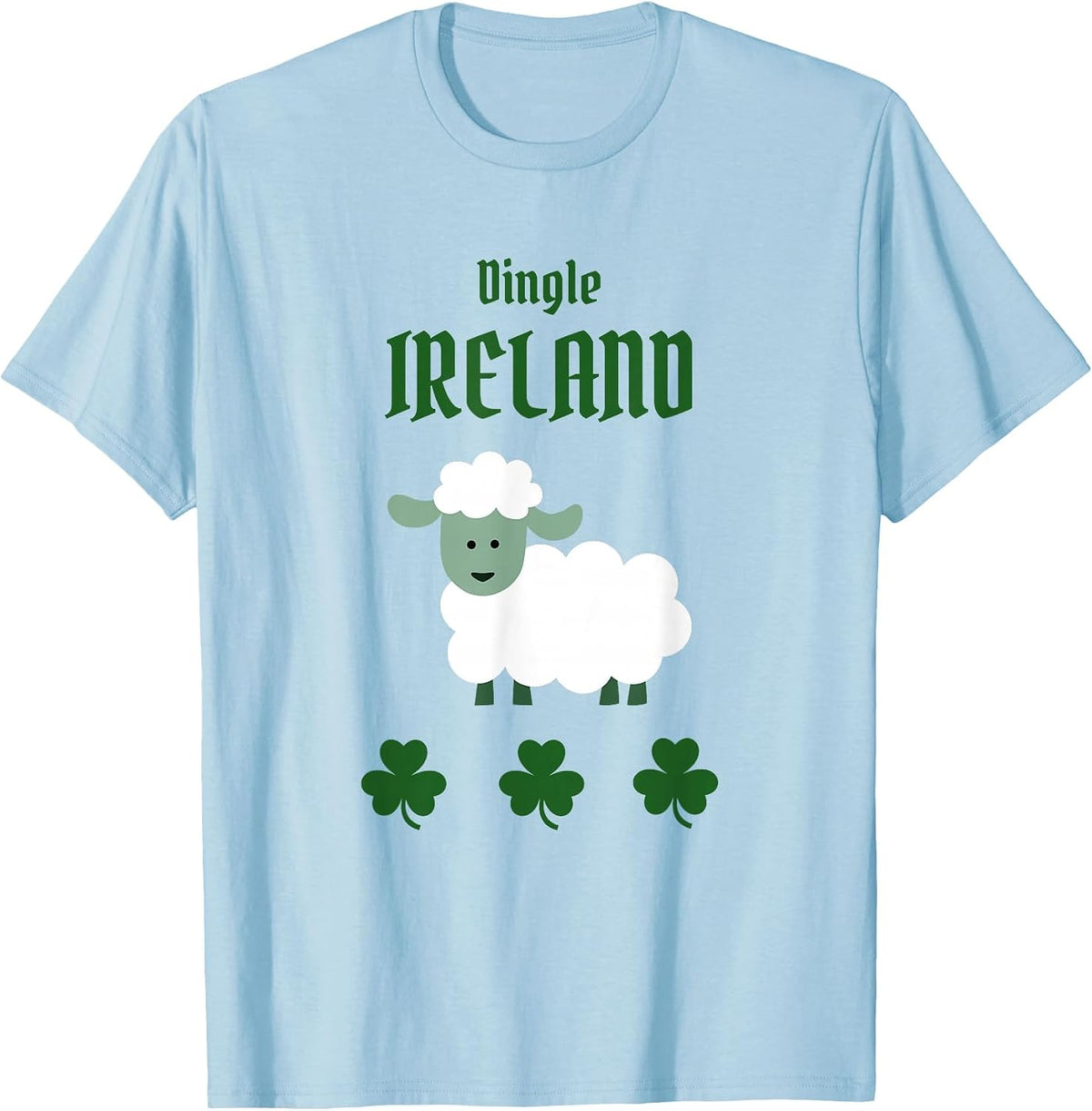 Dingle Ireland Souvenir with Sheep and Shamrocks T-Shirt - Baby Blue