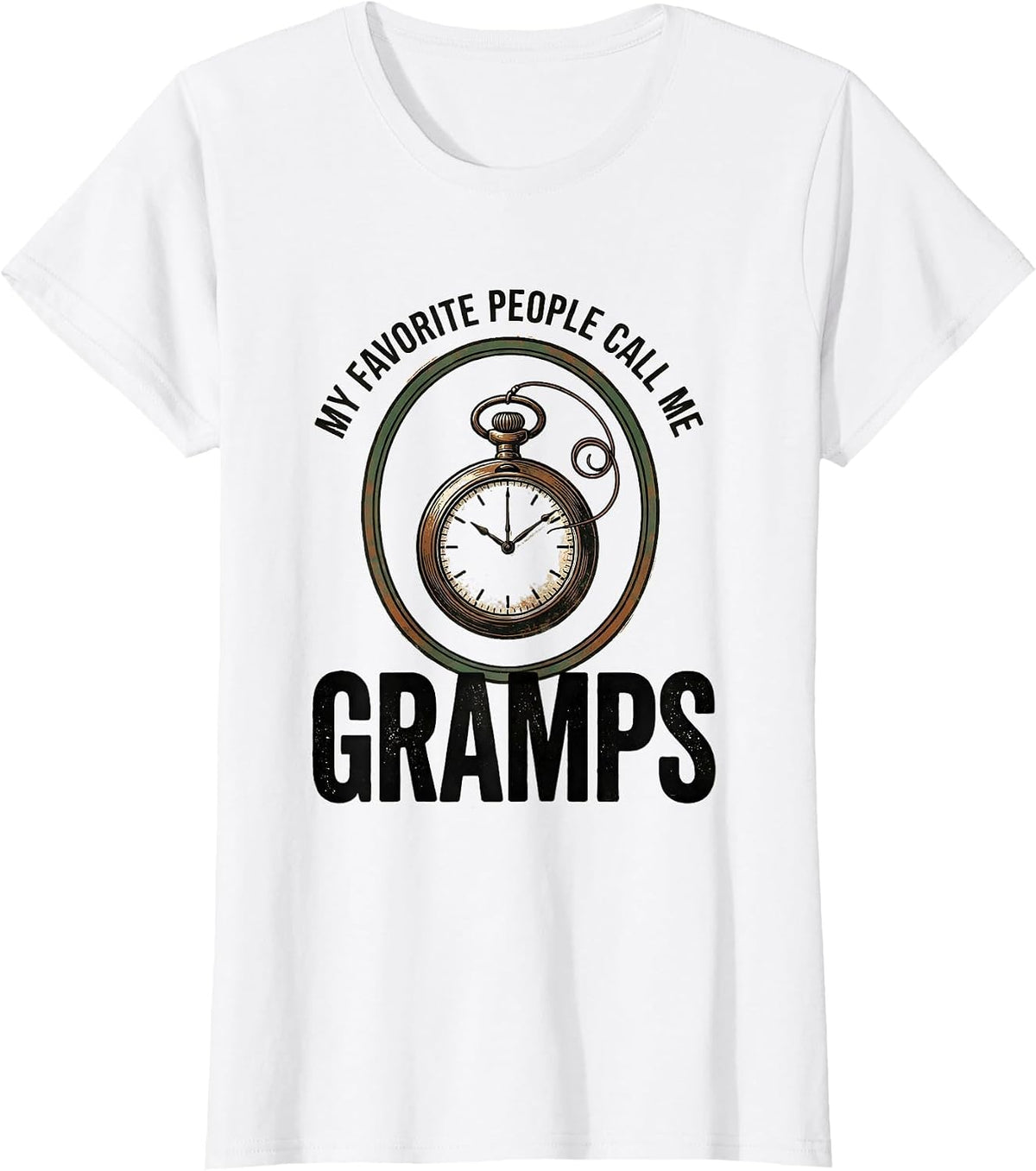 Women's My Favorite People Call Me Gramps Vintage Grandpa Funny T-Shirt - White
