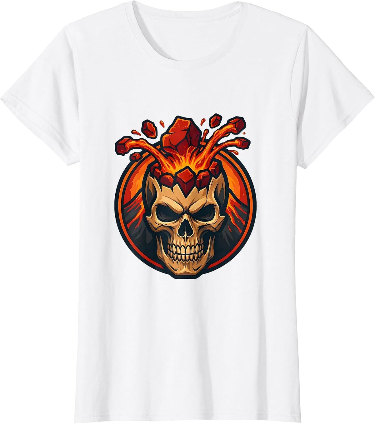 Women's Hawaiian Volcanic Eruption Lava Stream Graphic T-Shirt - White
