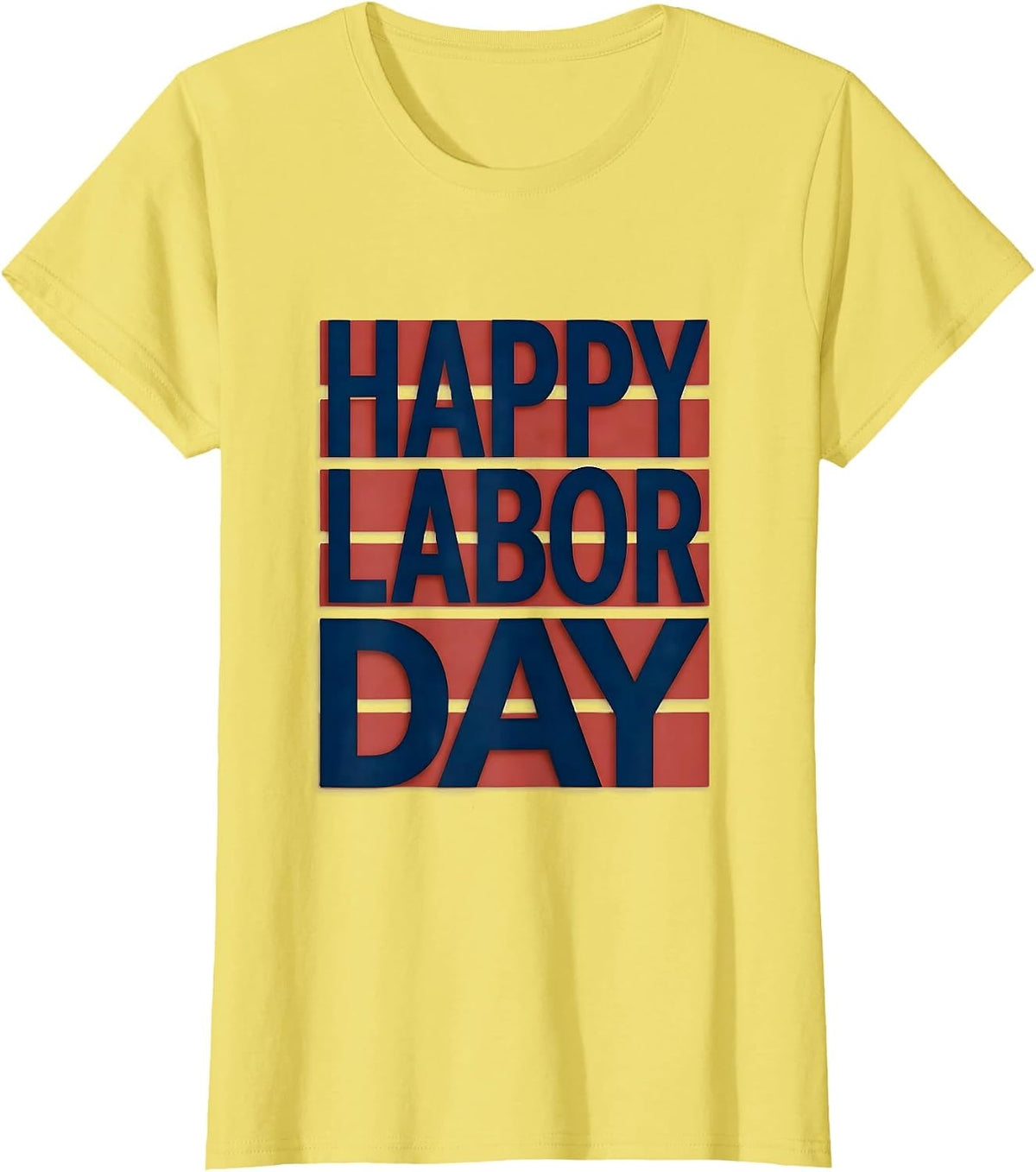 Happy Labor Day Patriotic Union Pride Messy Bun Gift T-Shirt - Lemon Yellow