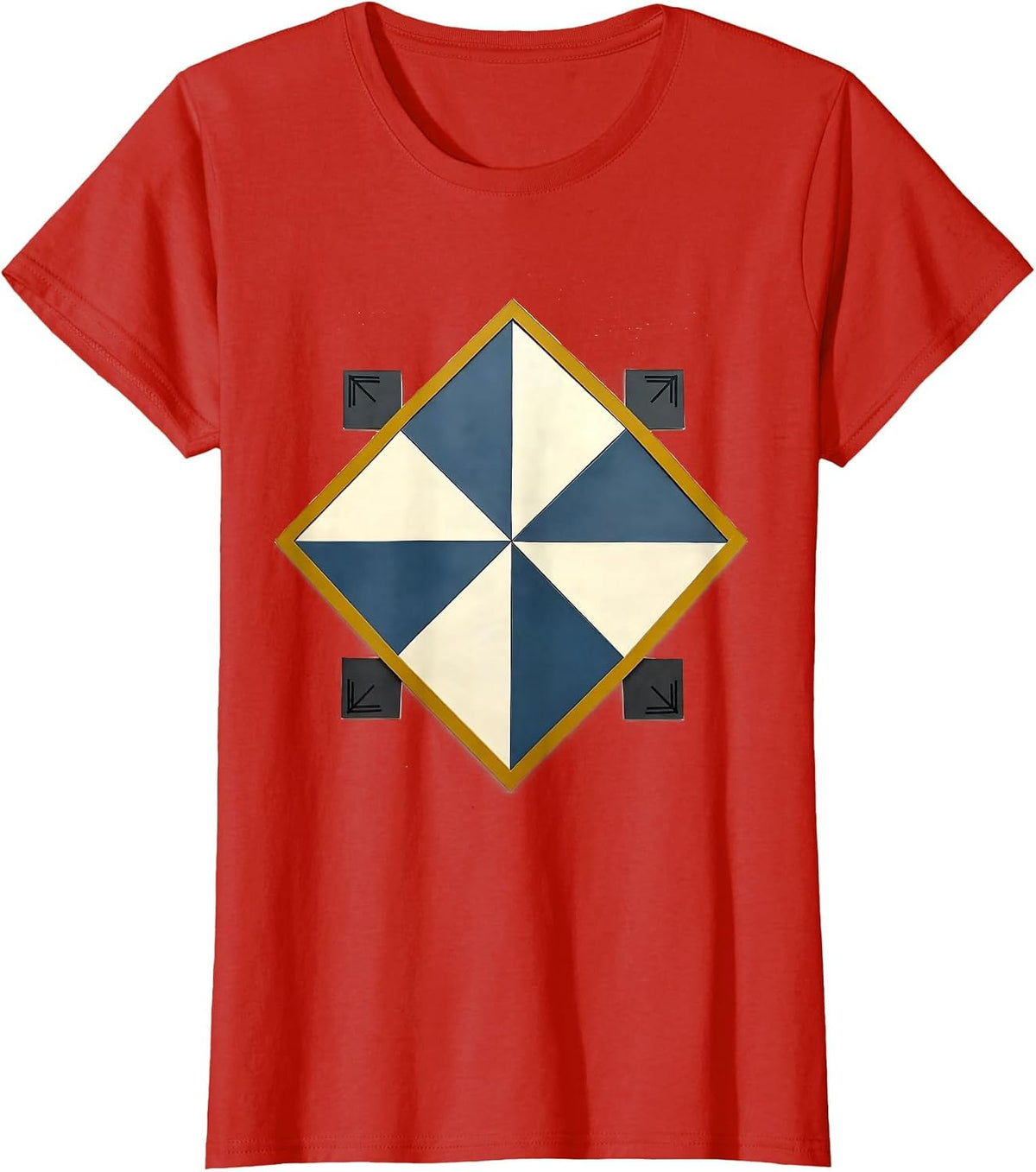 Women's Quilt Block Patchwork Science Humor Chemistry Teacher T-Shirt - Red