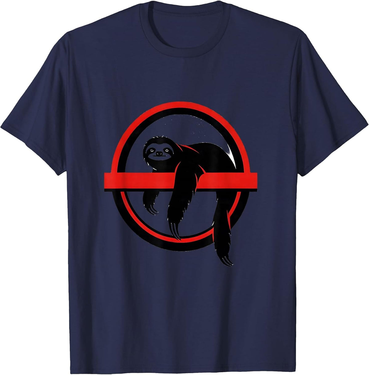Men's Sloth Seal Minimalist Funny Pajama Sleepover Gift T-Shirt - Navy Blue