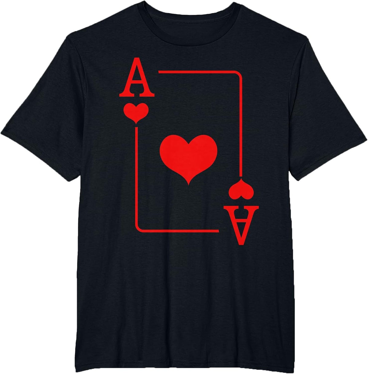Ace of Hearts Costume Cards Deck Halloween T-Shirt - Black